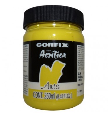 Tinta Acrílica 250ml Corfix Arts  048 Amarelo Limão G1