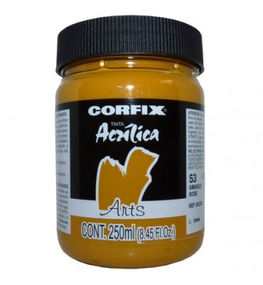 Tinta Acrílica 250ml Corfix Arts 053 Amarelo Ocre G1