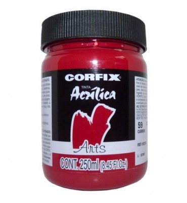 Tinta Acrílica 250ml Corfix Arts 059 Carmin G1