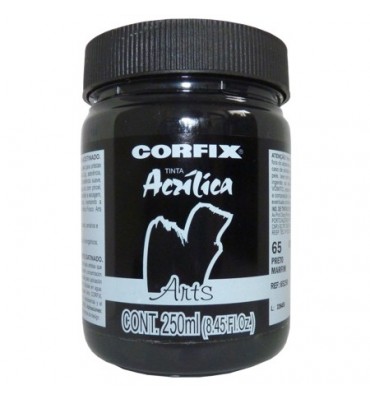 Tinta Acrílica 250ml Corfix Arts 065 Preto Marfim G1