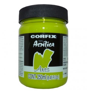Tinta Acrílica 250ml Corfix Arts  077 Verde Inglês Claro G1
