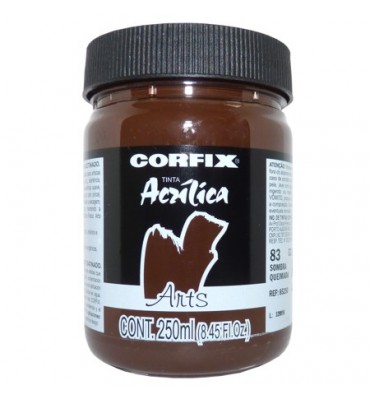 Tinta Acrílica 250ml Corfix Arts  083 Sombra Queimada G2