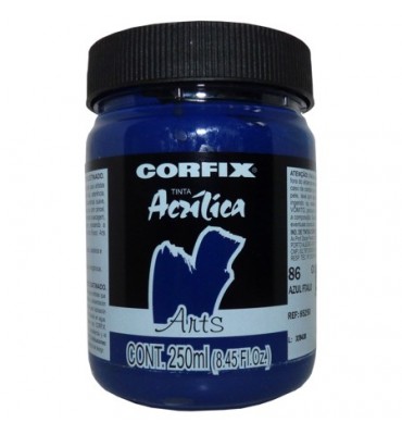 Tinta Acrílica 250ml Corfix Arts  086 Azul Ftalo G1