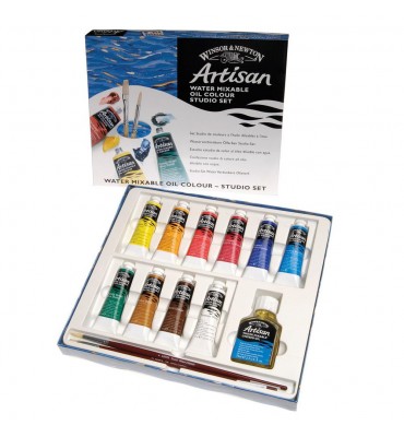 Kit Tinta Óleo Solúvel em Água Artisan Winsor & Newton C/ 13 Peças