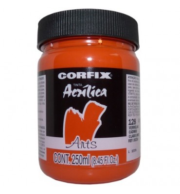 Tinta Acrílica 250ml Corfix Arts 128 Vermelho Cádmio Claro (IMIT