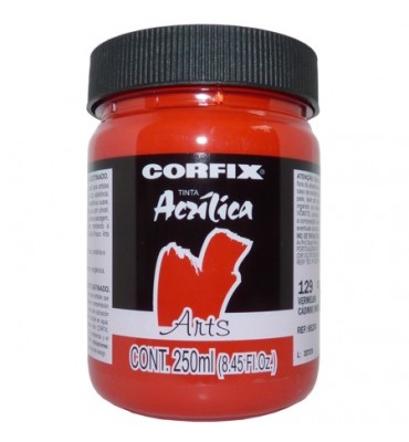 Tinta Acrílica 250ml Corfix Arts 129 Vermelho Cádmio (IMIT) G1