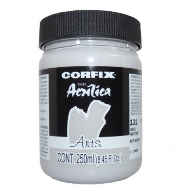 Tinta Acrílica 250ml Corfix Arts 131 Gris Neutro G1