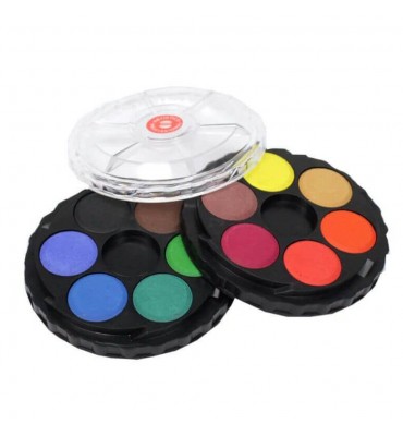 Tinta Aquarela em Pastilha Koh-I-Noor 12 Cores Fosca