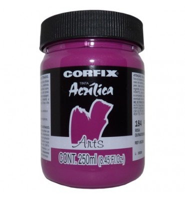 Tinta Acrílica 250ml Corfix Arts  184 Rosa Quinacridona G1