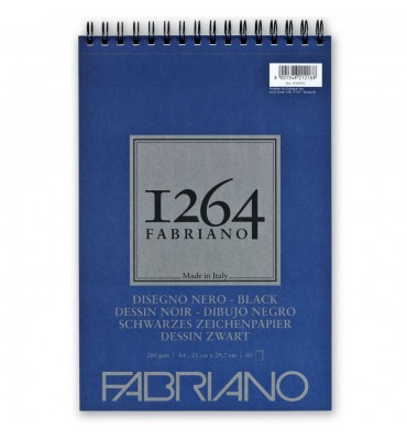 Bloco 1264 Drawing Black Fabriano A4 40 Folhas