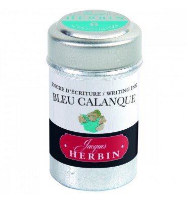 Tinta Cartucho Caneta Tinteiro Bleu Calanque Herbin