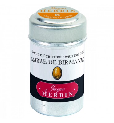Tinta Cartucho Caneta Tinteiro Ambre de Birmanie Herbin