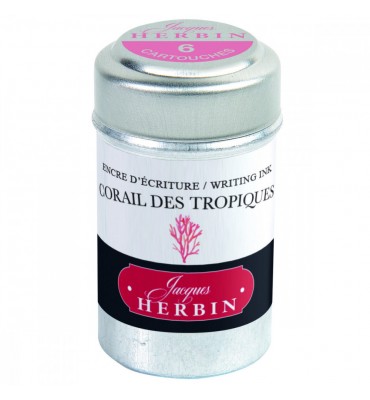Tinta Cartucho Caneta Tinteiro Coral des Tropiques Herbin