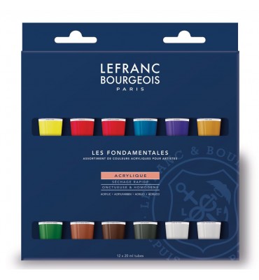 Tinta Acrílica 12 Cores Lefranc & Bourgeois 20ml
