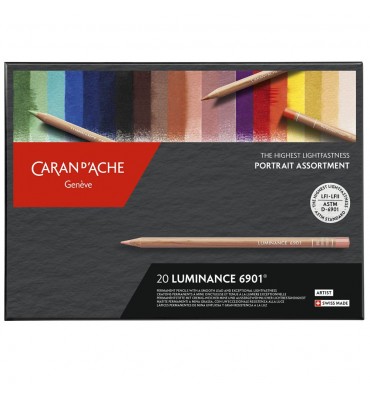 Estojo Lápis de Cor Luminance Caran d'Ache Portrait 20 Cores