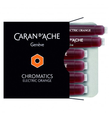 Cartucho Caneta Tinteiro Caran d’Ache Chromatics Eletric Orange C/6
