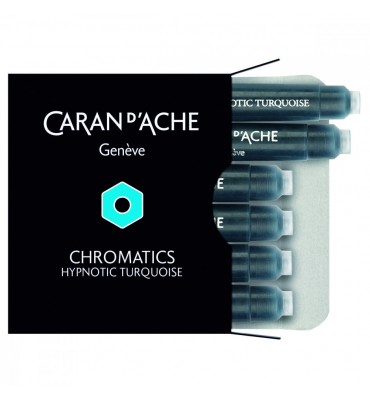 Cartucho Caneta Tinteiro Caran d’Ache Chromatics Hipnotic Turquoise C/6