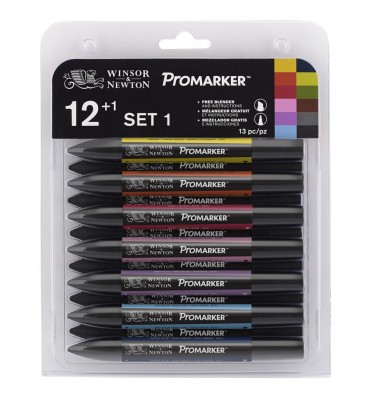 Marcador Promarker 12 Cores + Blender Set 1 Winsor & Newton