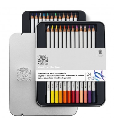 Lápis Winsor e Newton Aquarelável 24 Cores
