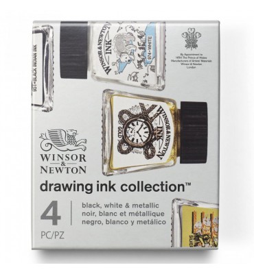 Tinta Ink Collection 4 Metallic Tones Para Desenho Winsor & Newton