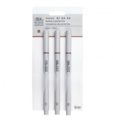 Estojo Fineliner Nanquim Winsor & Newton 3 Canetas Sépia