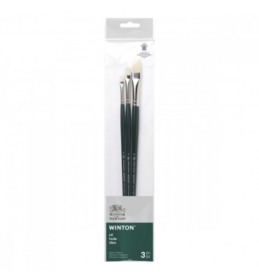 Kit de Pincéis Winsor & Newton Winton 3 Unidades Cabo Longo