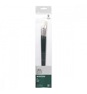 Kit de Pincéis Winsor & Newton Winton Oil 3 Unidades Cabo Longo