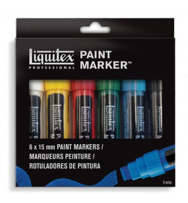 Estojo Marcador Liquitex Paint Marker 15mm 06 Cores Básicas