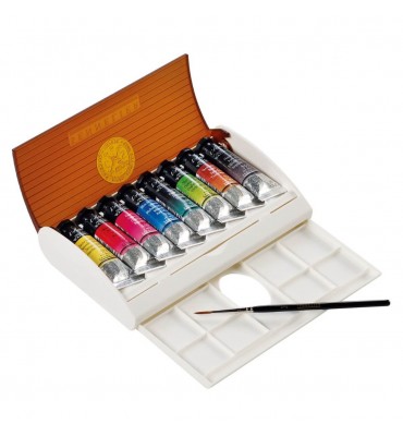 Tinta Aquarela Sennelier L'Aquarelle Extra Fine Bisnaga 08 Cores c/ Pincel 