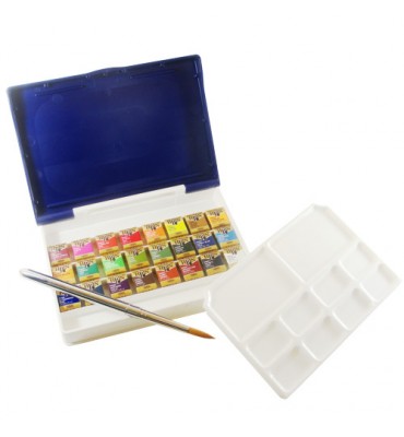 Tinta Aquarela Holbein em Pastilha 24 Cores
