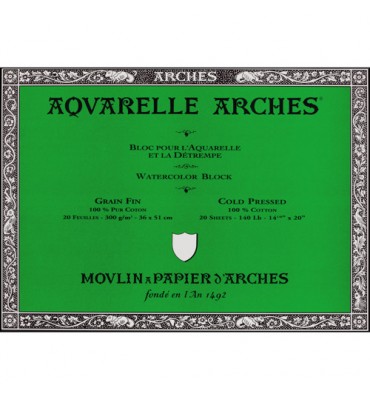 Bloco Aquarela Canson Arches 300g/m² 36X51cm Grain FIN
