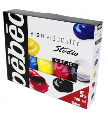 Estojo Tinta Acrílica Pebéo 05 Cores 100ml
