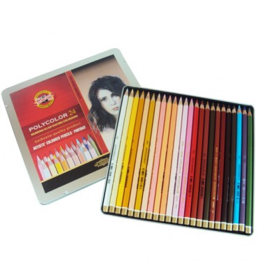 Lápis de Cor Polycolor 24 cores Retratos