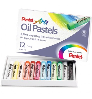 Pastel Oleoso Pentel 12 Cores