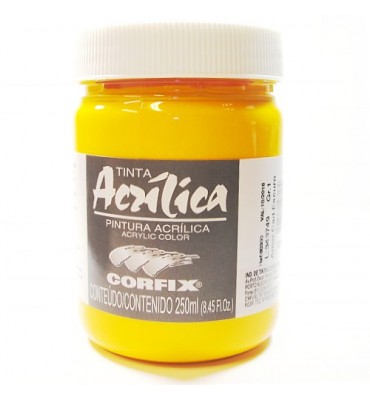 Tinta Acrílica Corfix 250ml 124 Amarelo Cad Escuro G1