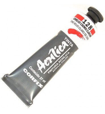 Tinta Acrílica Corfix 37ml 128 Vermelho Cádmio Claro Imit.