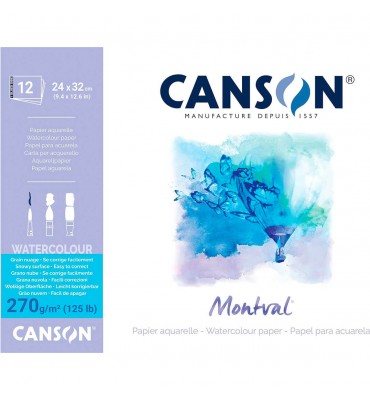 Bloco de Papel Para Aquarela Montval Canson A4 270g/m² 