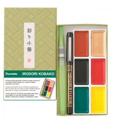 Aquarela Kuretake Gansai Tambi Irodori Kobako Green