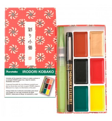Aquarela Kuretake Gansai Tambi Irodori Kobako Red 