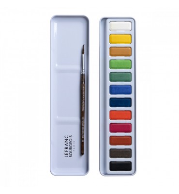 Estojo Aquarela 12 Cores Pastilha Lefranc & Bourgeois