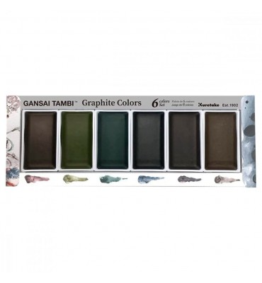 Kit Aquarela Kuretake Gansai Tambi Graphite Colors 6 Cores