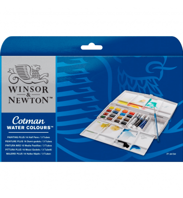 Tinta Aquarela Winsor & Newton Cotman Painting Plus 21 Peças
