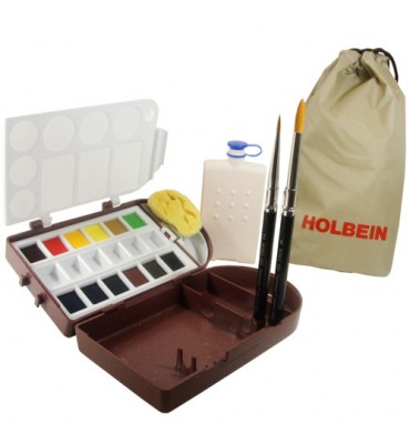Tinta Aquarela Holbein em Pastilha Travel Kit II