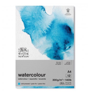 Bloco de Papel Aquarela Winsor & Newton TF300g/m² A4 25% Algodão 