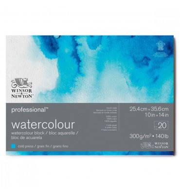 Bloco de Papel Para Aquarela Profissional 300g/m² 26x36cm 20 Folhas Winsor & Newton