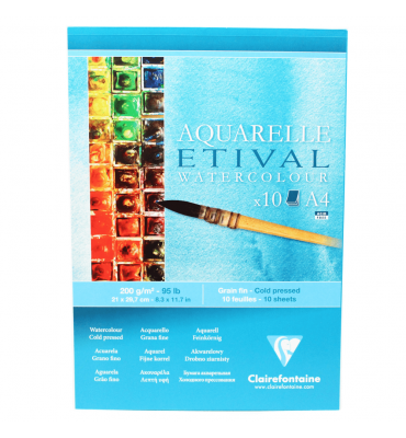 Bloco de Papel Para Aquarela Etival A4 200g Clairefontaine