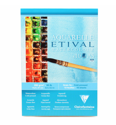 Bloco de Papel Para Aquarela Etival A5 200g Clairefontaine