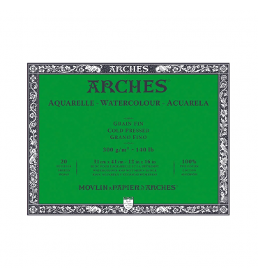 Bloco de Papel para Aquarela Arches TF 300g/m² 31x41cm 20 Folhas