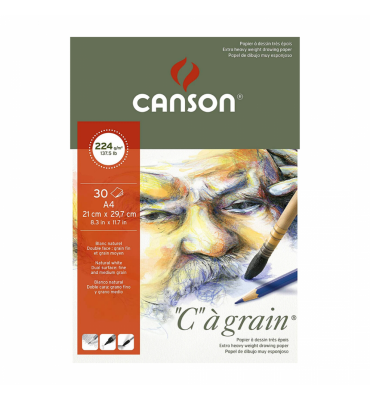Bloco de Papel Canson C à Grain 224g/m² A4