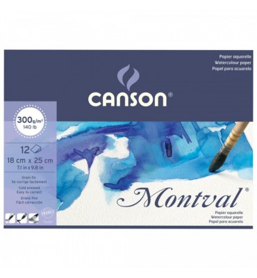 Bloco de Papel Para Aquarela Montval Canson A5+ 300g/m²